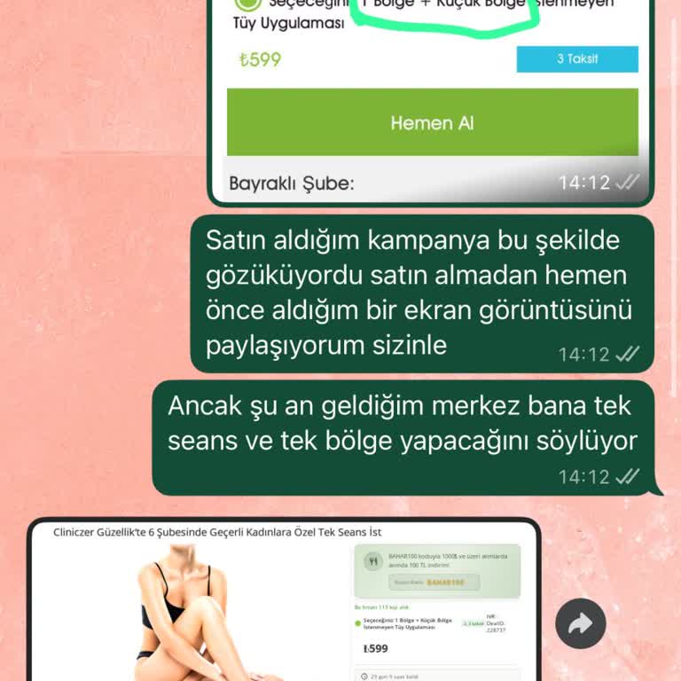 Satın Aldığım Çoklu Seans Paketi Tek Seansa Düşürüldü, Müşteri Hizmetleri Çözüm Sunmadı