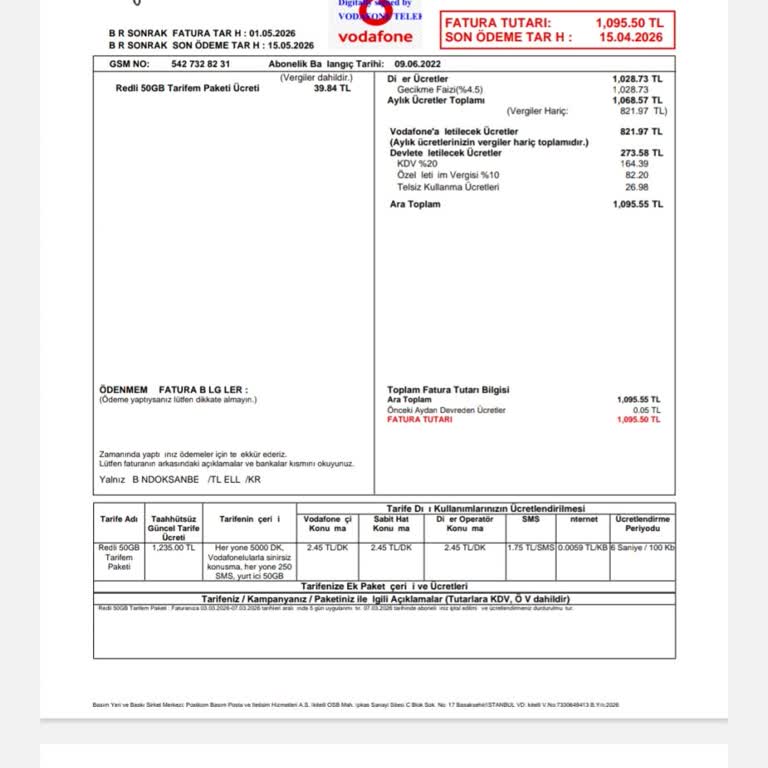 Kapatılan Hat Üzerindeki Haksız Fatura Ve Faiz Talebi