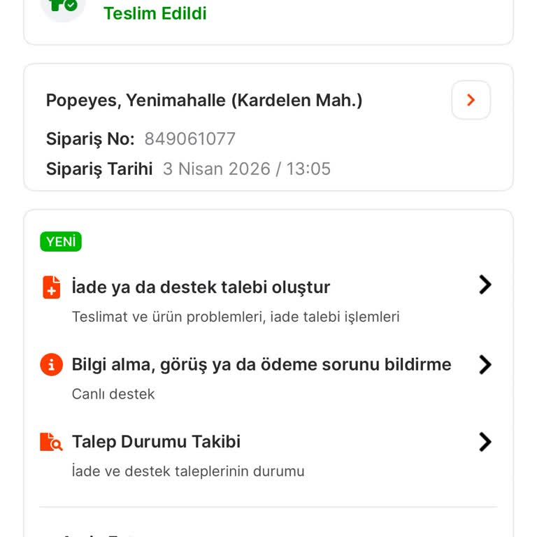 Yanlış Adrese Teslim Edilen Siparişim İçin Acil Çözüm Talebi