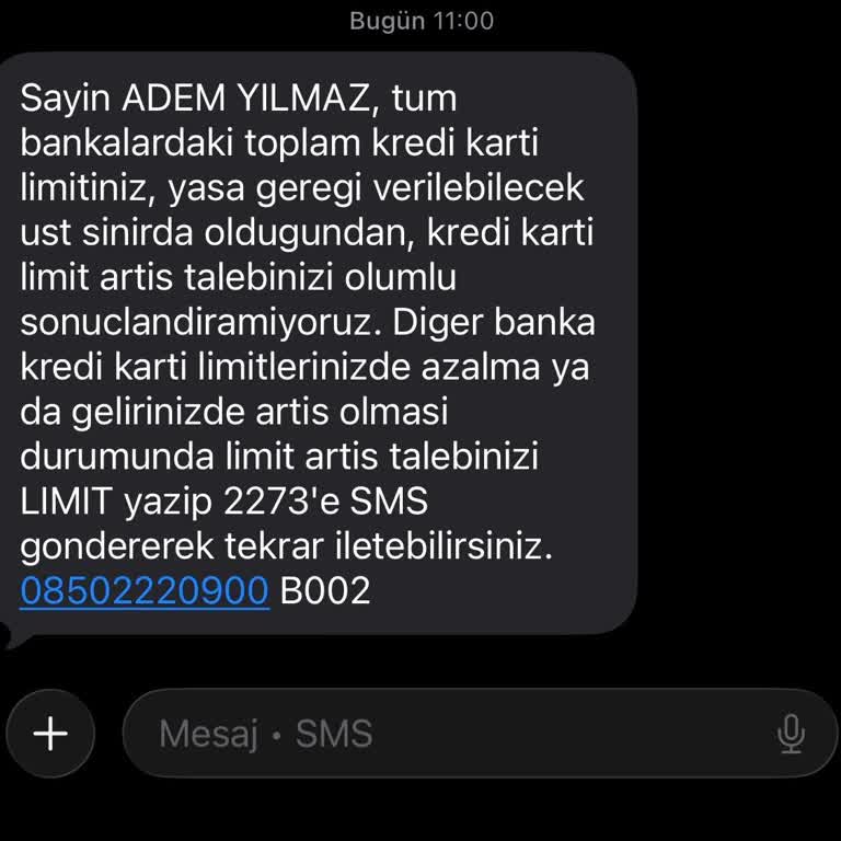 QNB Finansbank Kredi Kartı Limitimin İzin Almadan Düşürülmesi Ve Artış Taleplerimin Reddi