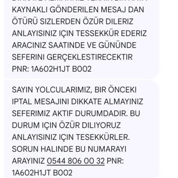 Çelişkili İptal Mesajları Ve Alternatif Sunulmayan Otobüs Seyahati Mağduriyeti