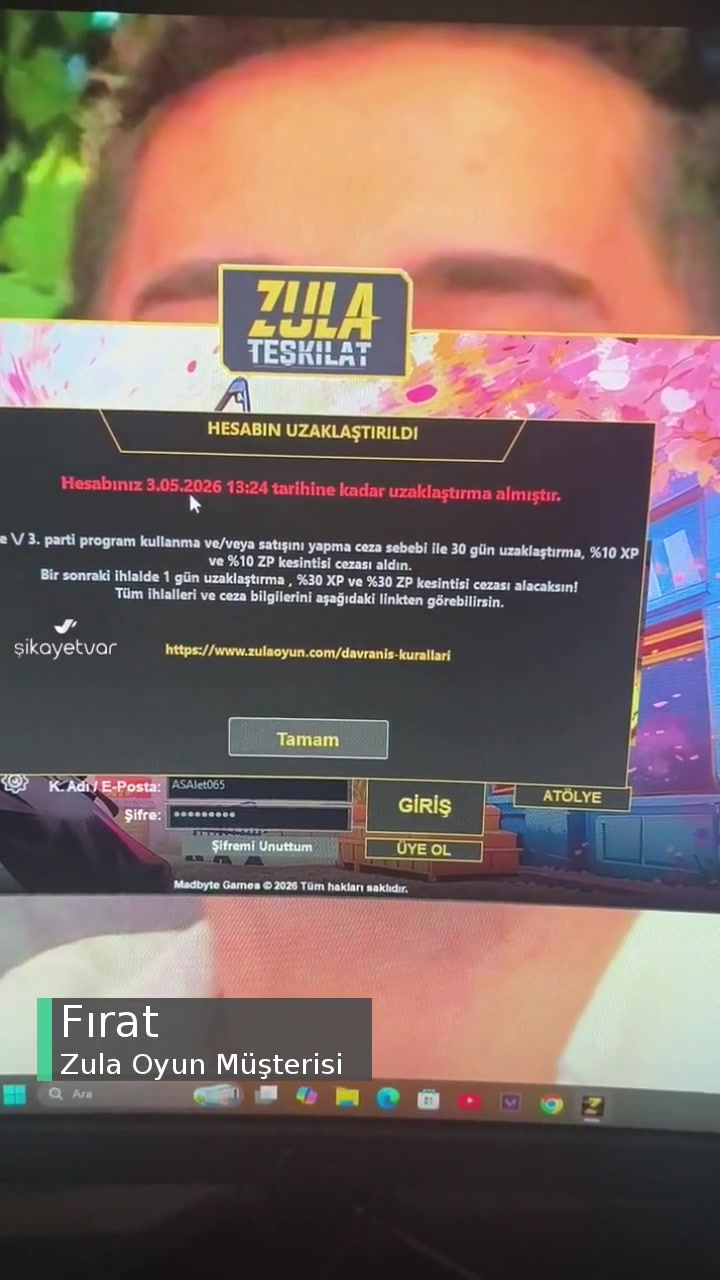 Zula Oyun Haksız Ban, Herhangi 3. Parti Bir Hile Kullanmadım! videonun kapak resmi