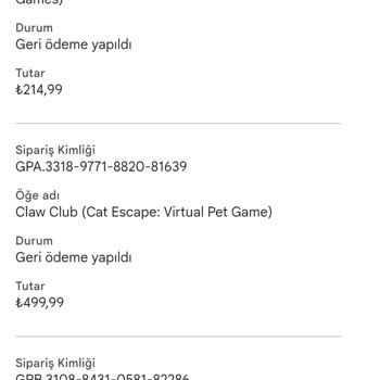 Google Play Onaylı İade Yetersiz, 1.474 TL Hesaba Yansımıyor