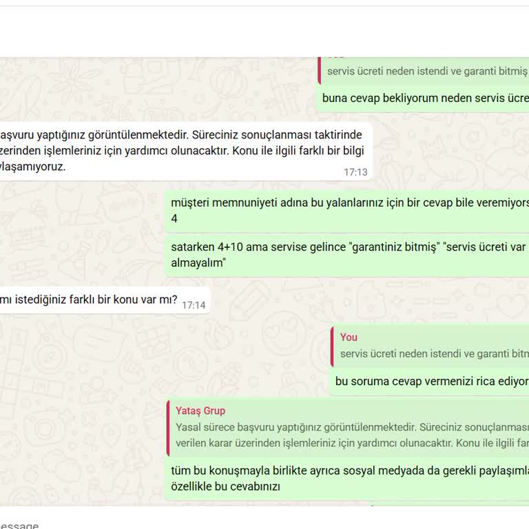 Garanti Süresinde Yayların Çökmesi Ve Servis Ücreti Talebi