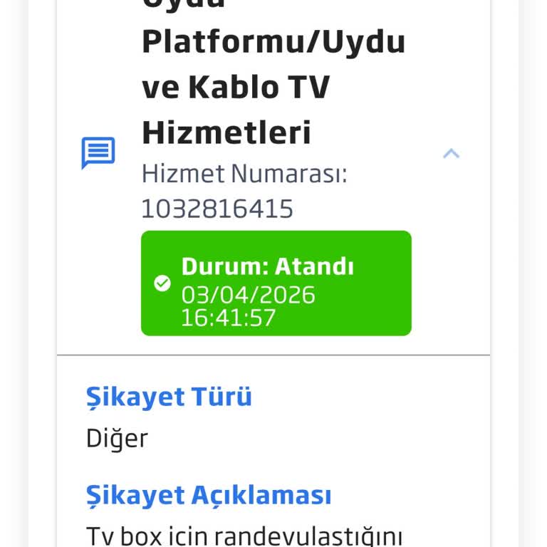 Kablo TV Cihazın Teslim Edilmemesi