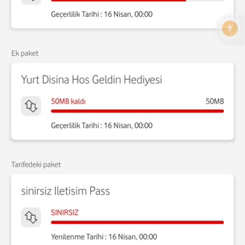 Hediye İnternet Kullanırken Mevcut Paketin Bitirilmesi Ve 175 TL Ek Ücretin İadesi