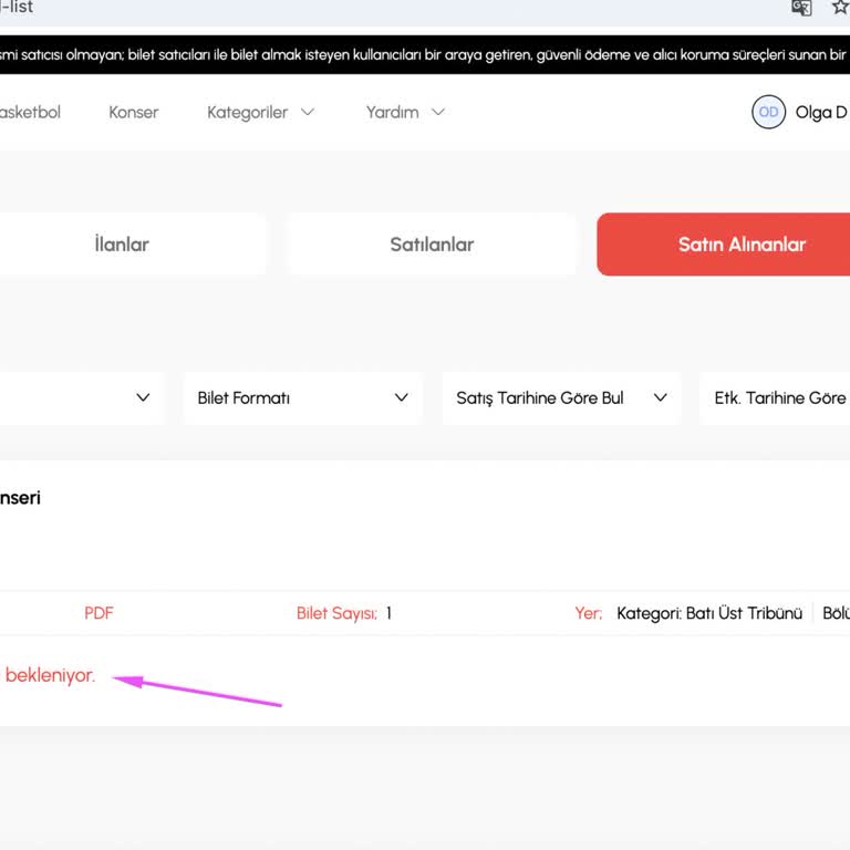 Satın Alınan Biletlerin Gönderilmemesi Ve İade Talebi