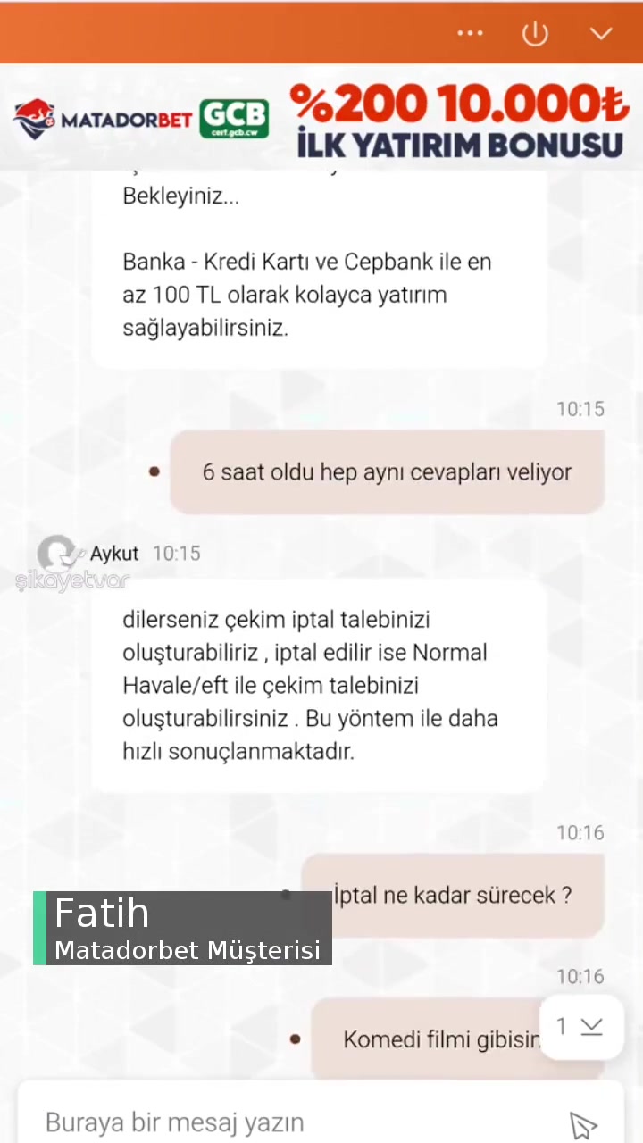 Matadorbet Şüpheli Ödeme videonun kapak resmi