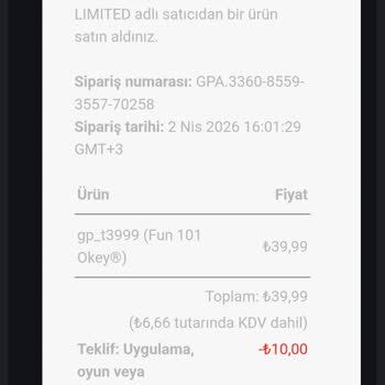 Fun Okey 101'de Kaybolan Hesap Ve 410 TL'lik Yatırımın Geri Getirilmesi Talebi