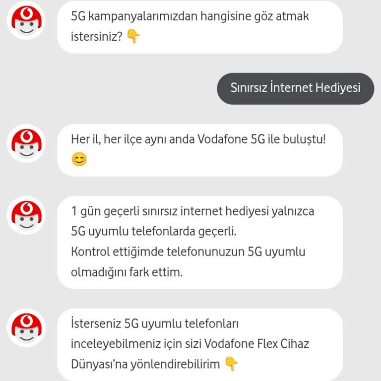 Vodafone Uygulaması 5G Destekli Cihazımı Tanımıyor Ve Hediye Alamıyorum