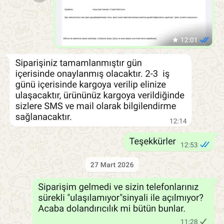 Siparişim Teslim Edilmedi Ve İletişim Sağlanamıyor