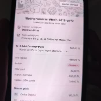 Teslim Edilmediği Siparişin ‘Teslim Edildi’ Gösterilmesi Ve 310 TL İadesi Talebi