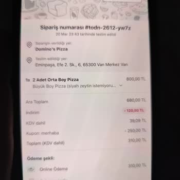 Teslim Edilmediği Siparişin ‘Teslim Edildi’ Gösterilmesi Ve 310 TL İadesi Talebi