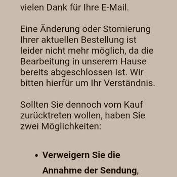 Sunday Natural Bestellung doppelt: Stornierung trotz rechtzeitiger Anfrage abgelehnt