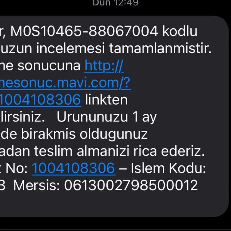 Mavi Sweatte Kalite Sorunu Ve Ürün Değişim Talebi