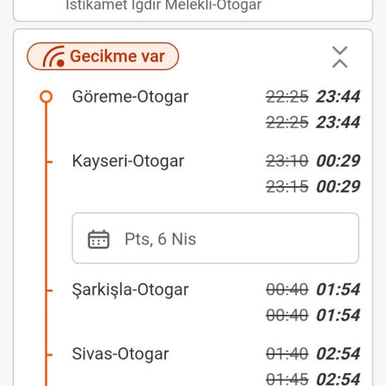 Kamil Koç Seferinde Net Kalkış Saati Bildirimi Olmadan Sürekli Gecikme