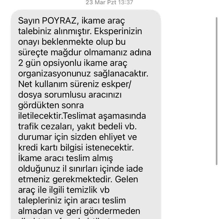 Bereket Sigorta’da İkame Araç Süresi Sözleşmeye Uymuyor
