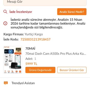 Kronik Arızalı Dash Cam Ve Çözüm Sürecindeki Gecikme