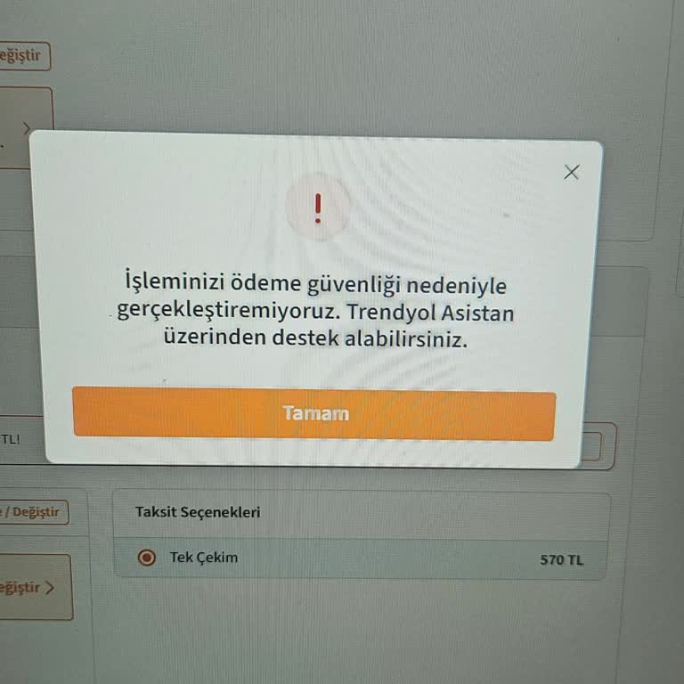 Ödeme Güvenliği Engeli Nedeniyle Trendyol’da Alışverişim Durduruldu