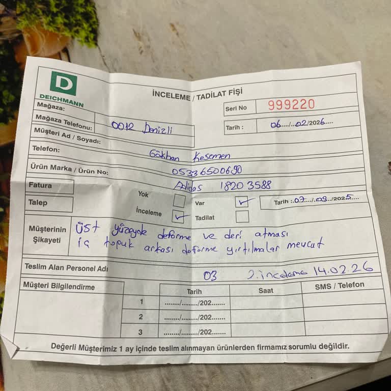 Deichmann'dan Aldığım Adidas Ayakkabı 3 Ayda Yırtıldı, Sorumluluk Reddi