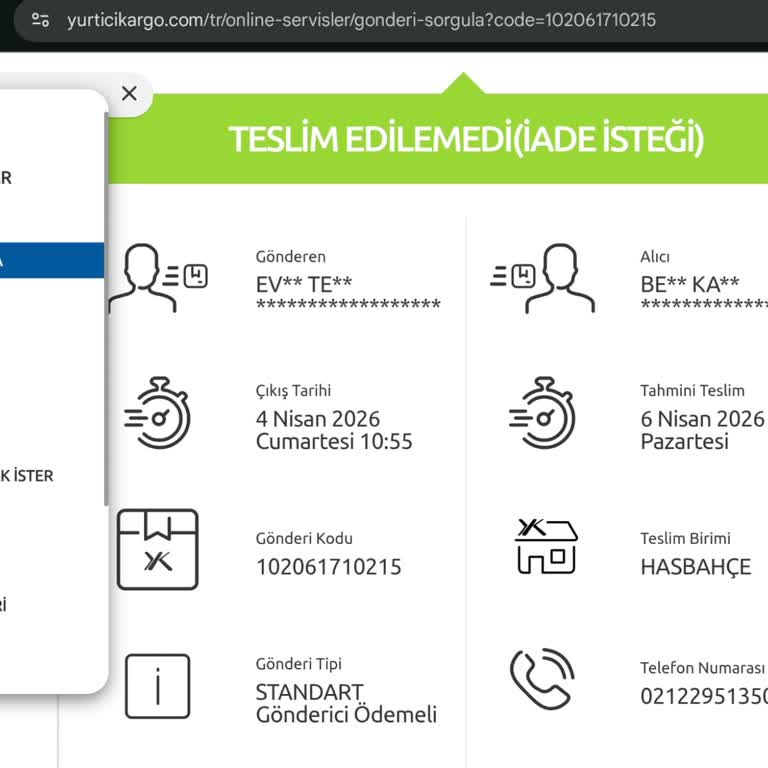 Kargo Teslim Edilmedi, Yanlışlıkla İade Sürecine Alındı