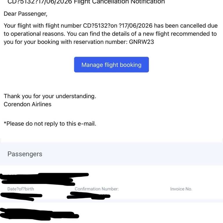 Corendon Uçuş İptali Sonrası Ücretsiz Bilet Değişikliği Talebi