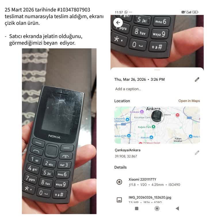 Trendyol Adamobil'den Gelen Sahte Ve Bozuk Nokia Telefon İçin İade Reddi Ve Tam İade Talebi