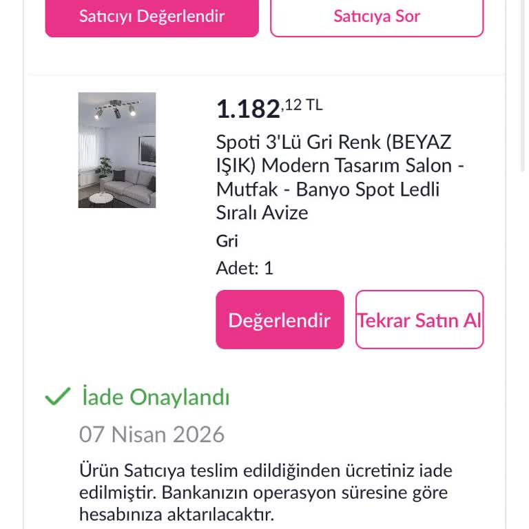 Zip Hesabımda Ücret İadesi Görünmüyor