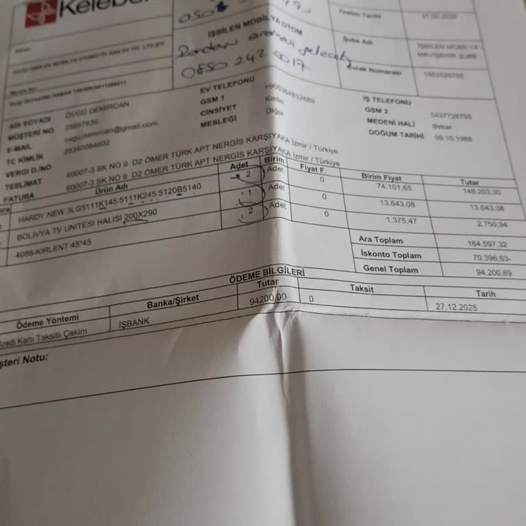 Mavişehir Kelebek Mobilya'da Teslim Edilmeyen Koltuk Takımı İçin Kesintisiz Tam İade Talebi