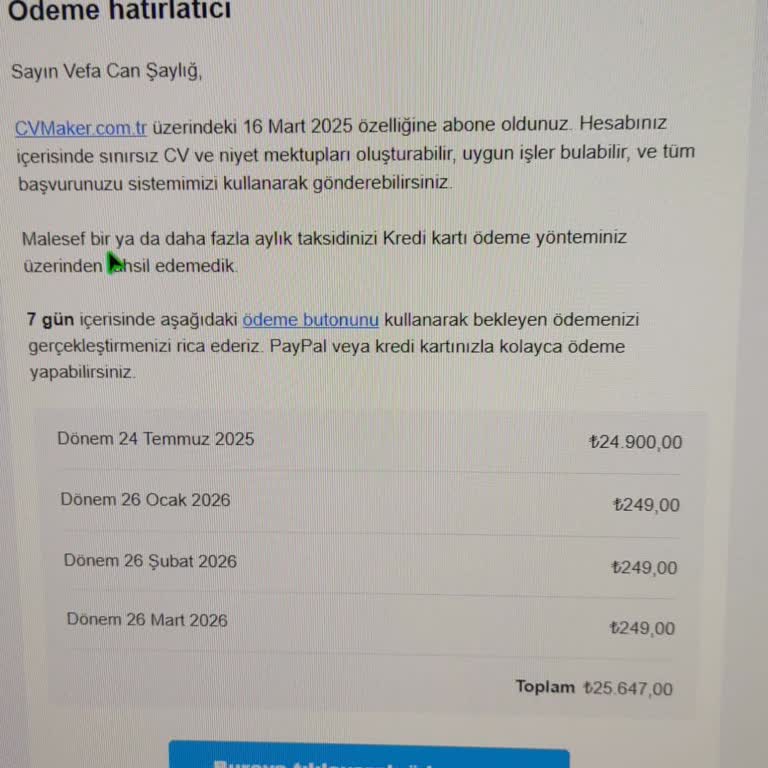 Üyelik Ücretine Aykırı 24.000 TL Borç Yansıtılması Ve Tahsilatların Durdurulması