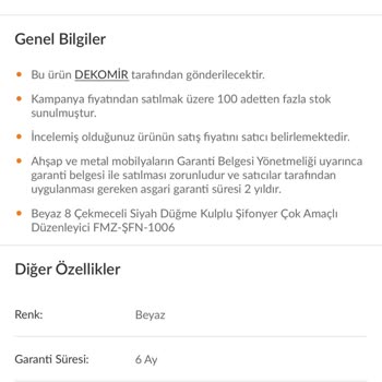 Yanıltıcı Ürün Ölçüleri Nedeniyle Şifonyer İadesi Ve Doğru Boyutta Gönderim Talebi