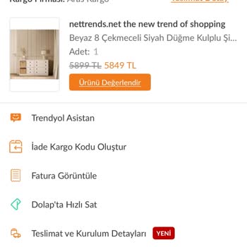 Yanıltıcı Ürün Ölçüleri Nedeniyle Şifonyer İadesi Ve Doğru Boyutta Gönderim Talebi