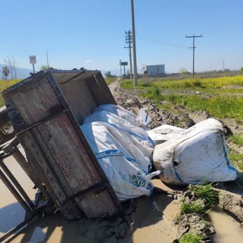 Bozuk Yol Nedeniyle Üzüm Çuvallarının Kaybı Ve Belediye İhmali