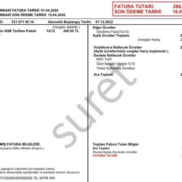 Bilgim Dışında Tarife Değişikliği Ve Ücret İadesi Talebi