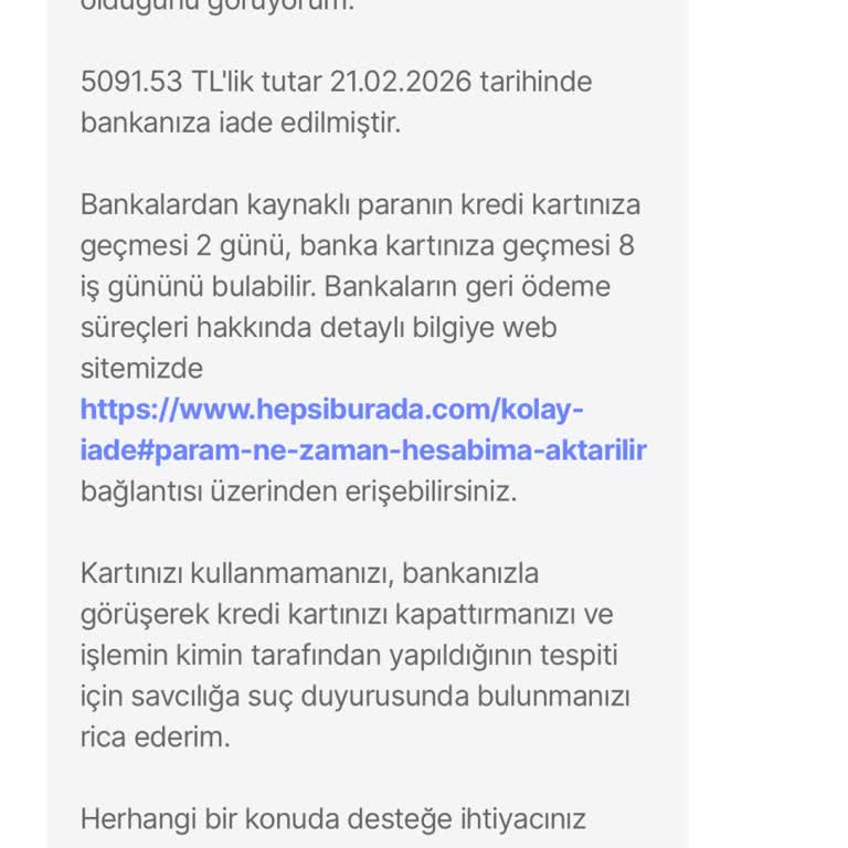 Hepsiburada’da İptal Edilen Siparişin Gecikmeli İadesi Ve Taksit Çekimlerinin Devamı