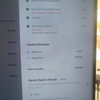 Yemeksepeti Onaysız Fiyat Değişikliği Nedeniyle 1800 TL Zarar