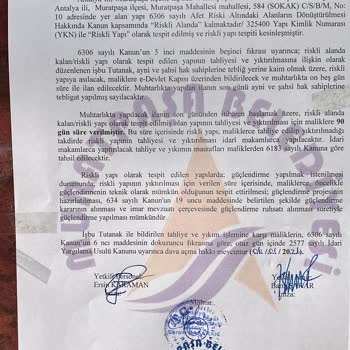 Kentsel Dönüşüm Nedeniyle İş Yerimin Kapatılması İçin 100 Bin TL Cayma Bedeli Talebi Haksız