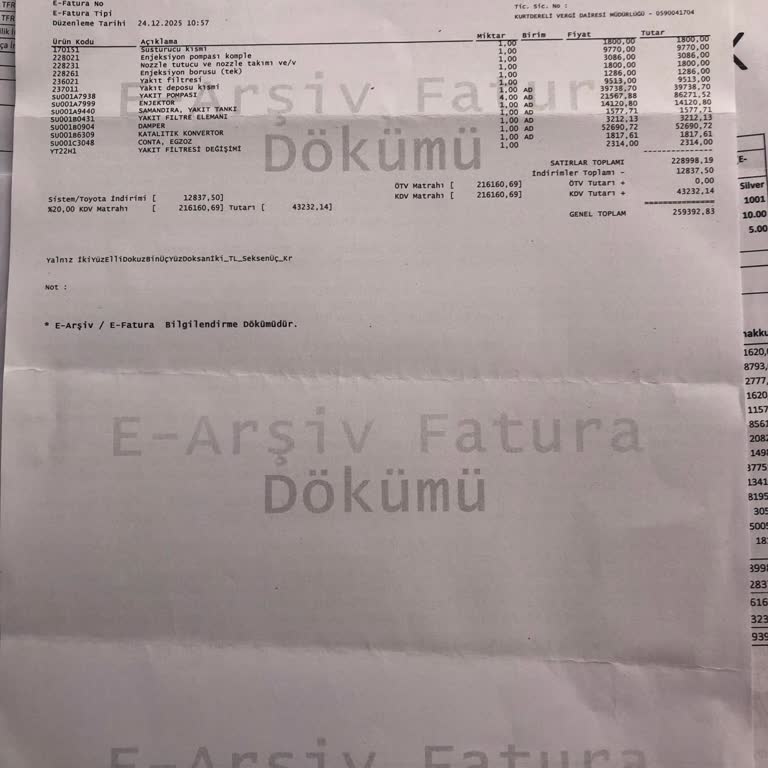 Avşa Sunpet İstasyonunda Yanlış Yakıt Dolumu Nedeniyle Onarım Bedeli İadesi Talebi