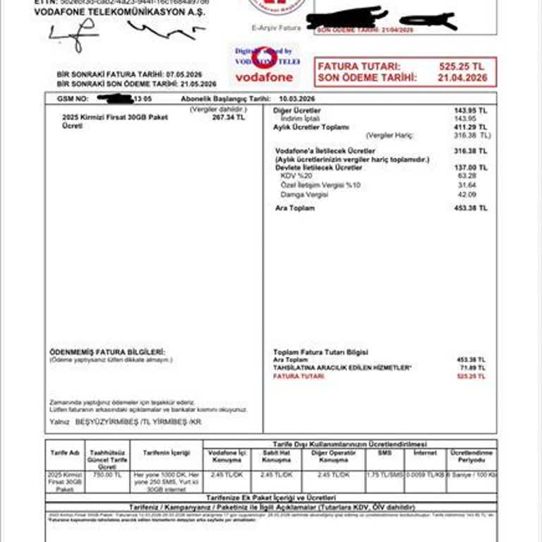 Artvin Yusufeli’de Vodafone Şebeke Sorunu Ve Haksız Faturalar İçin Düzeltme Talebi