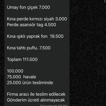Sakarya Öyküm Organizasyon'dan Teslim Edilmeyen Sipariş Ve 75.000 TL İadesi