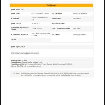 Sakarya Öyküm Organizasyon'dan Teslim Edilmeyen Sipariş Ve 75.000 TL İadesi