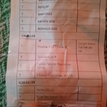 Burger King Eksik Ürün!