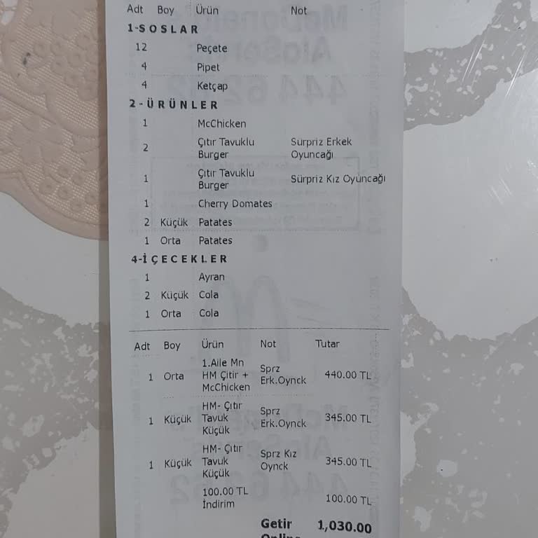 Getir Siparişinde Ürün Eksikliği Ve Yetersiz İade