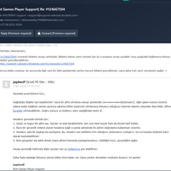 Mail Garantili Valorant Hesabım Satın Alındıktan Sonra Geri Çekildi, İade Talebi