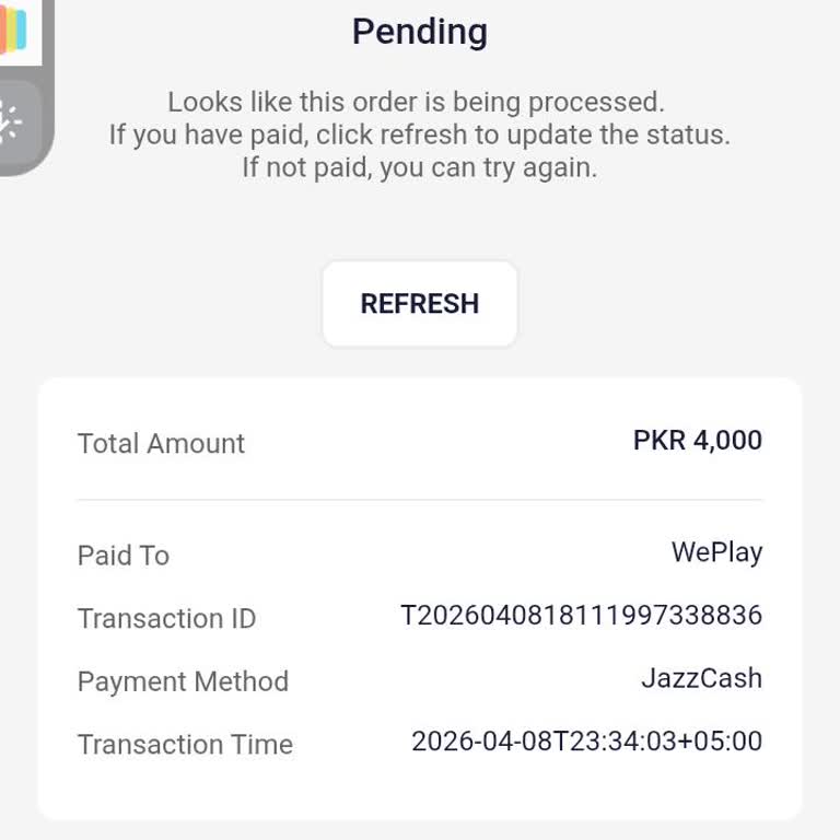 WePlay Purchase Failed After 4,000 PKR Payment on Android App