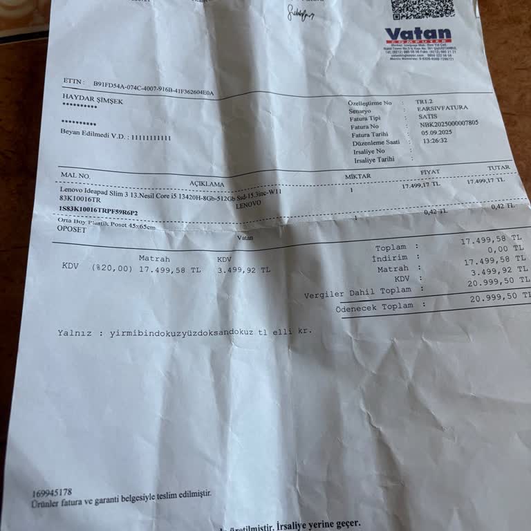 Ses Kalitesi Kötü Ve Vatan Bilgisayar Destek Vermiyor, İade Talebi