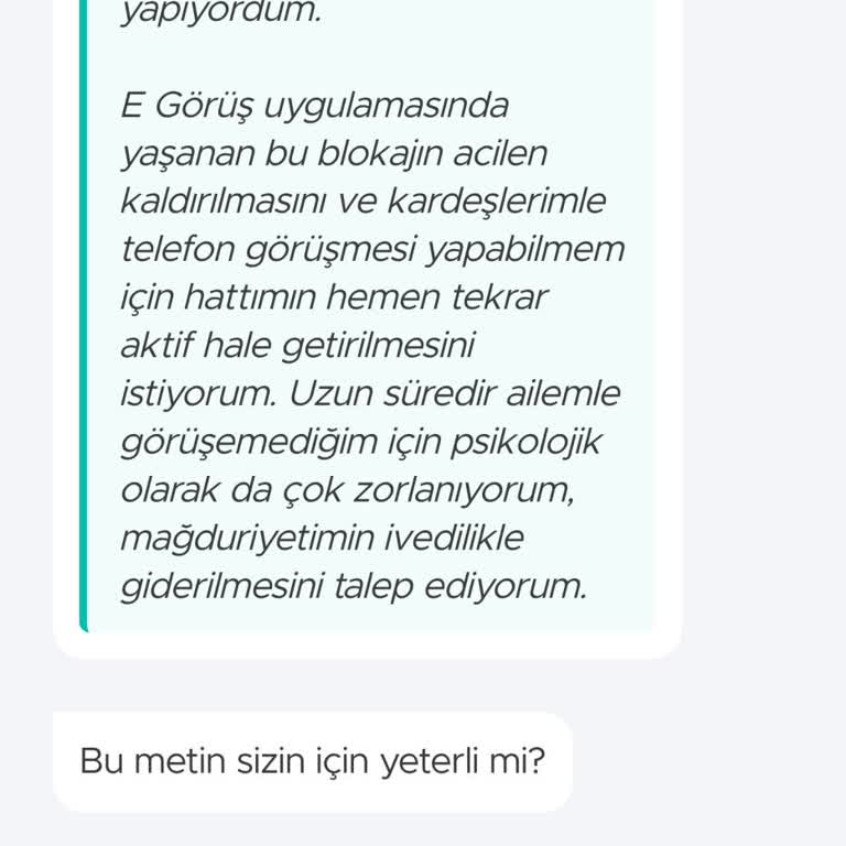 Güncelleme Sonrası E-Görüş Uygulaması Blokajı Ve Hattımın Acil Açılması Talebi