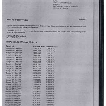 Garanti BBVA Bonus Kredi Kartında İzinsiz 590 Bin TL İşlem