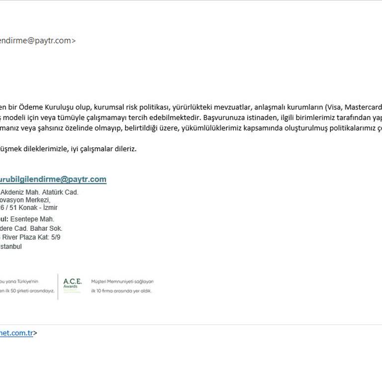 Paytr’nin Açıklamasız Ve Muğlak Ret Kararı Şirketimizi Mağdur Ediyor