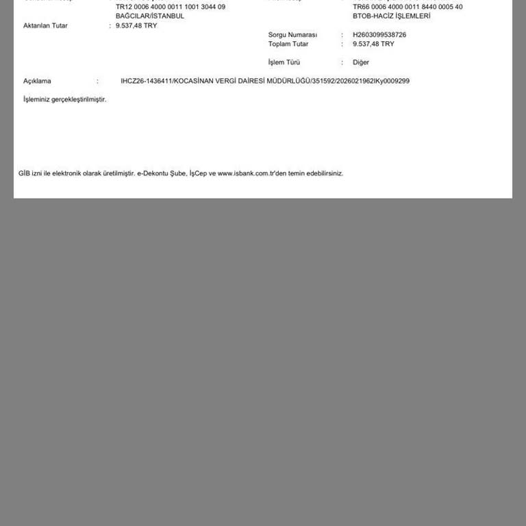 Kocasinan Vergi Dairesi Haciz Kesintisinde 9.537 TL'nin Görünmemesi